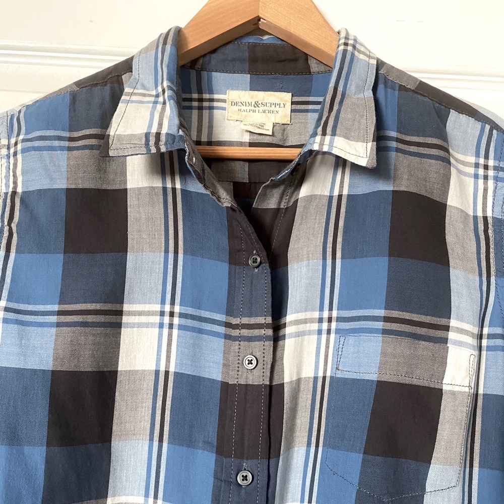 Denim&Supply plaid long sleeve shirt; gently used.